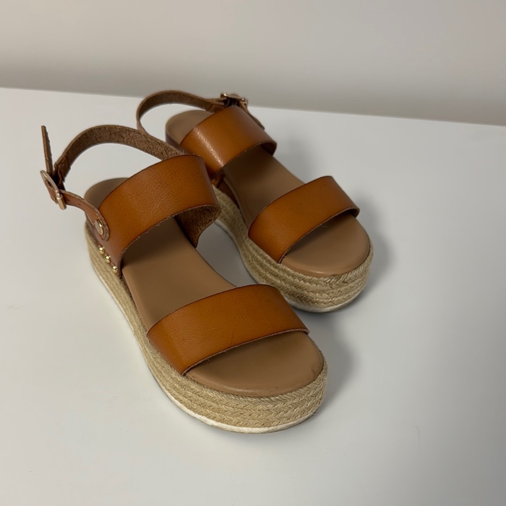 Xappeal Tan Espadrille Shoes with Braided Trim